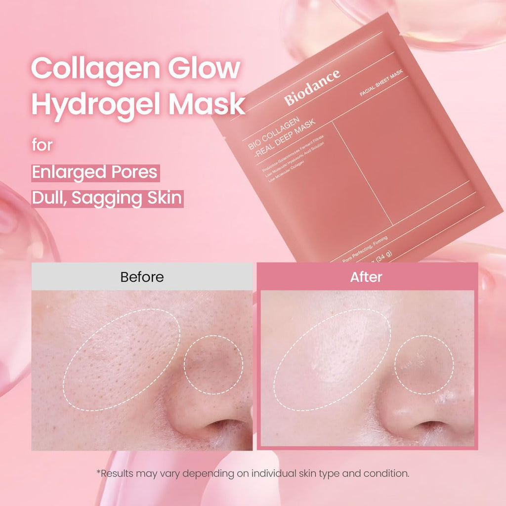 Puravie Overnight Bio-Collagen Hydrogel Mask - before and after