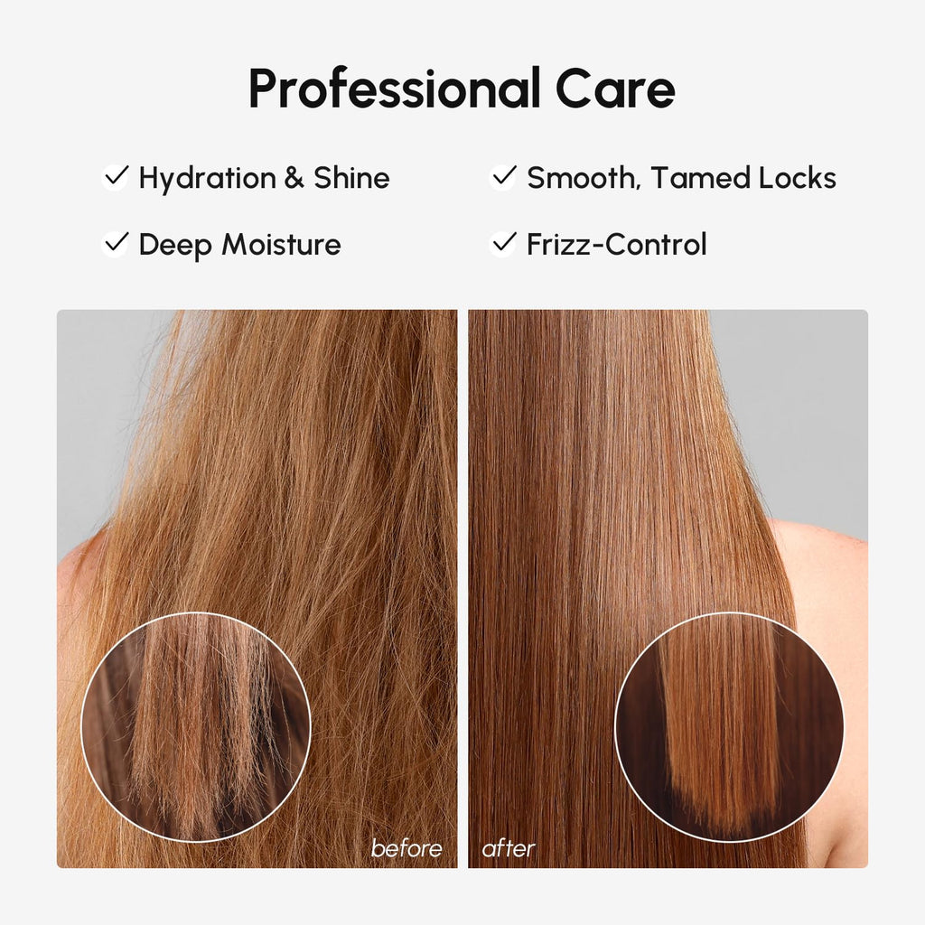 Deep Conditioning Hair Mask for Damaged Hair Treatment – Keratin Hair Care for Hydrating Growth Repair Moisturizing – Dry Curly Color Refreshing – 10 Fl Oz, White