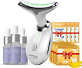 Elevate Your Skincare Routine with the Renewa Skin® Facial Massager - At-Home Beauty Device Featuring Gentle Light, Soothing Vibration, 3 Niacinamide Serums, 4 Collagen Face Masks, and 4 Collagen Eye Masks