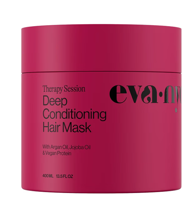 Eva NYC Therapy Session Deep Conditioning Hair Mask with Vegan Protein, Jojoba Oil + Argan Oil - Hydrate, Soften + Repair Hair Strength - Sulfate Free - Warm Vanilla Scent - 13.5 Fl Oz
