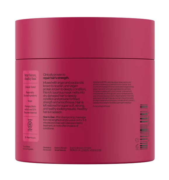 Eva NYC Therapy Session Deep Conditioning Hair Mask with Vegan Protein, Jojoba Oil + Argan Oil - Hydrate, Soften + Repair Hair Strength - Sulfate Free - Warm Vanilla Scent - 13.5 Fl Oz