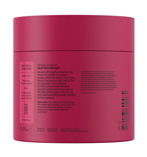 Eva NYC Therapy Session Deep Conditioning Hair Mask with Vegan Protein, Jojoba Oil + Argan Oil - Hydrate, Soften + Repair Hair Strength - Sulfate Free - Warm Vanilla Scent - 13.5 Fl Oz