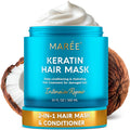 Deep Conditioning Hair Mask for Damaged Hair Treatment – Keratin Hair Care for Hydrating Growth Repair Moisturizing – Dry Curly Color Refreshing – 10 Fl Oz, White